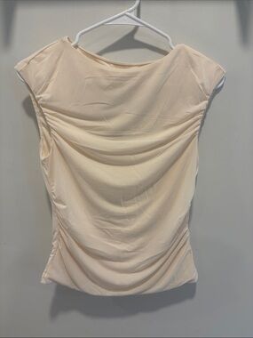 NWT! H&M Cream Draped Cap-Sleeve Camisole